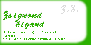 zsigmond wigand business card